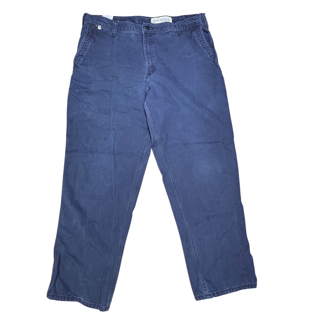 Carhartt FR Pants Mens 38x31 Navy Blue Flame‎ Resistant Cheyenne Twill Workwear